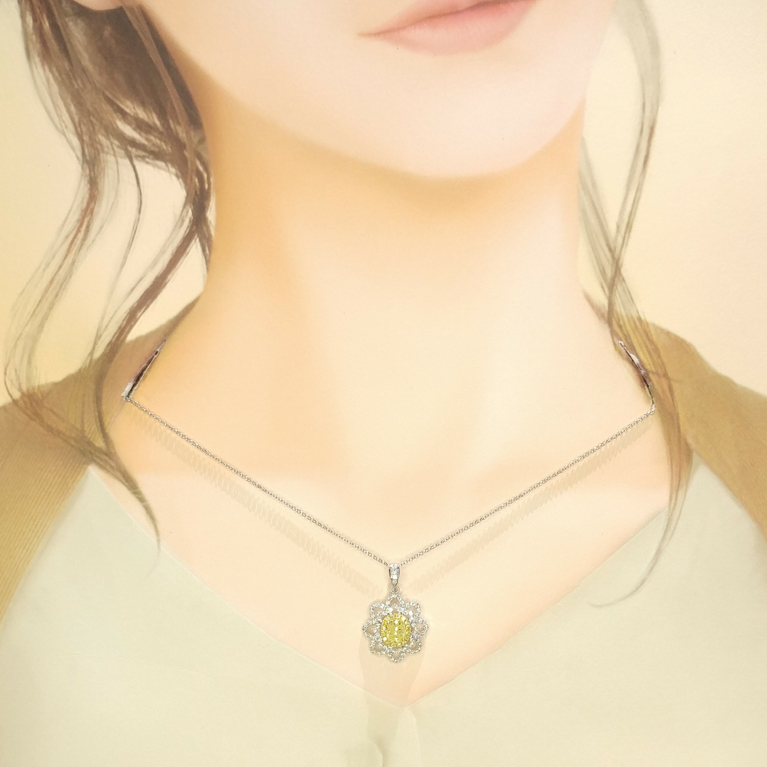 18K Gold 1.24ct Diamond Pendant