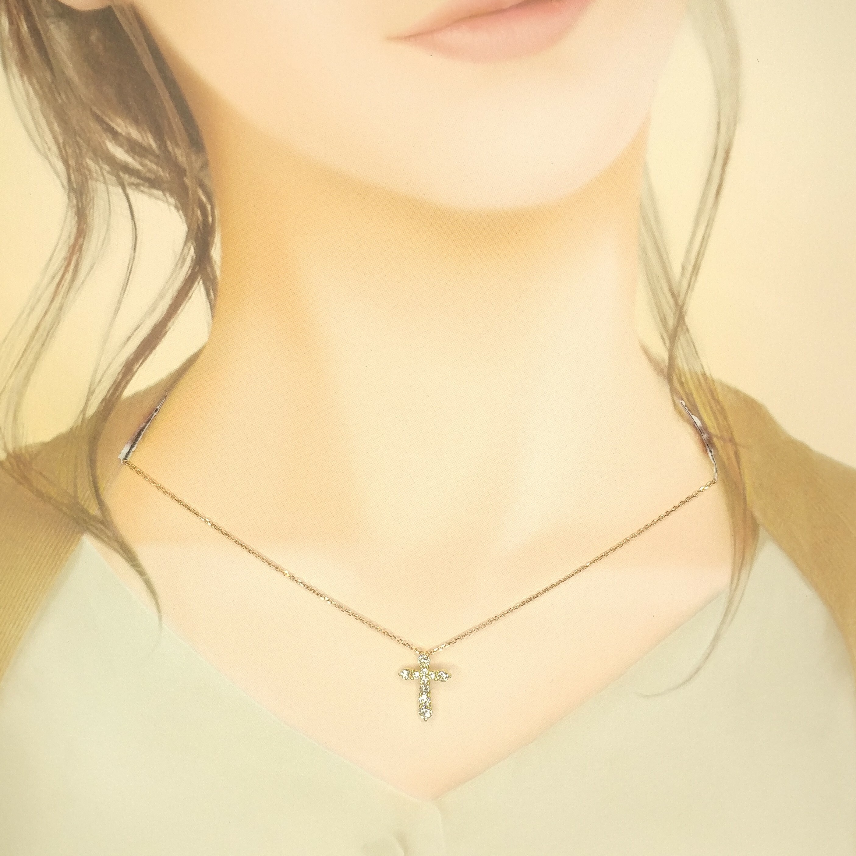 全新18K黃金60份鑽石吊墜