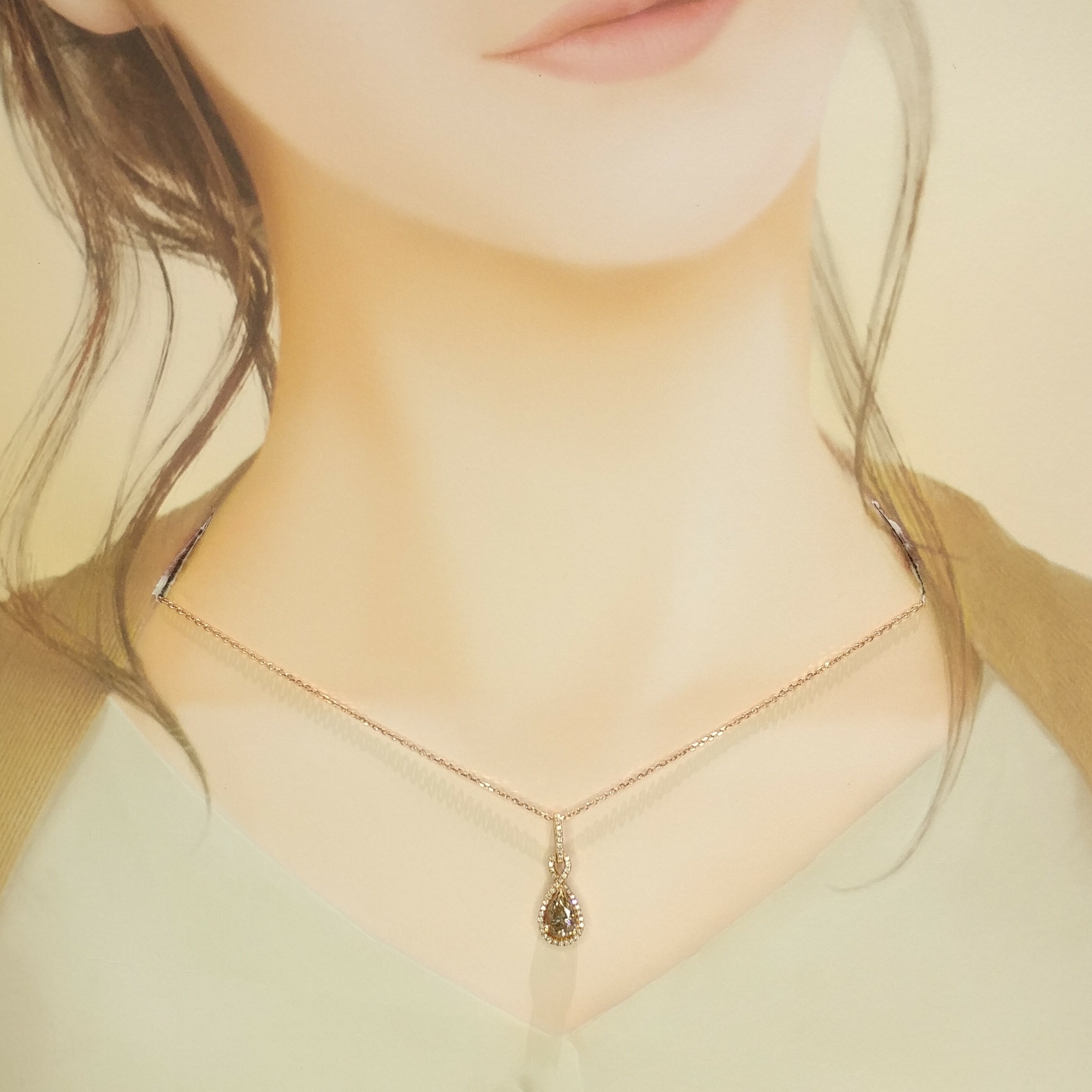 18K Rose Gold 1.05ct Diamond Pendant