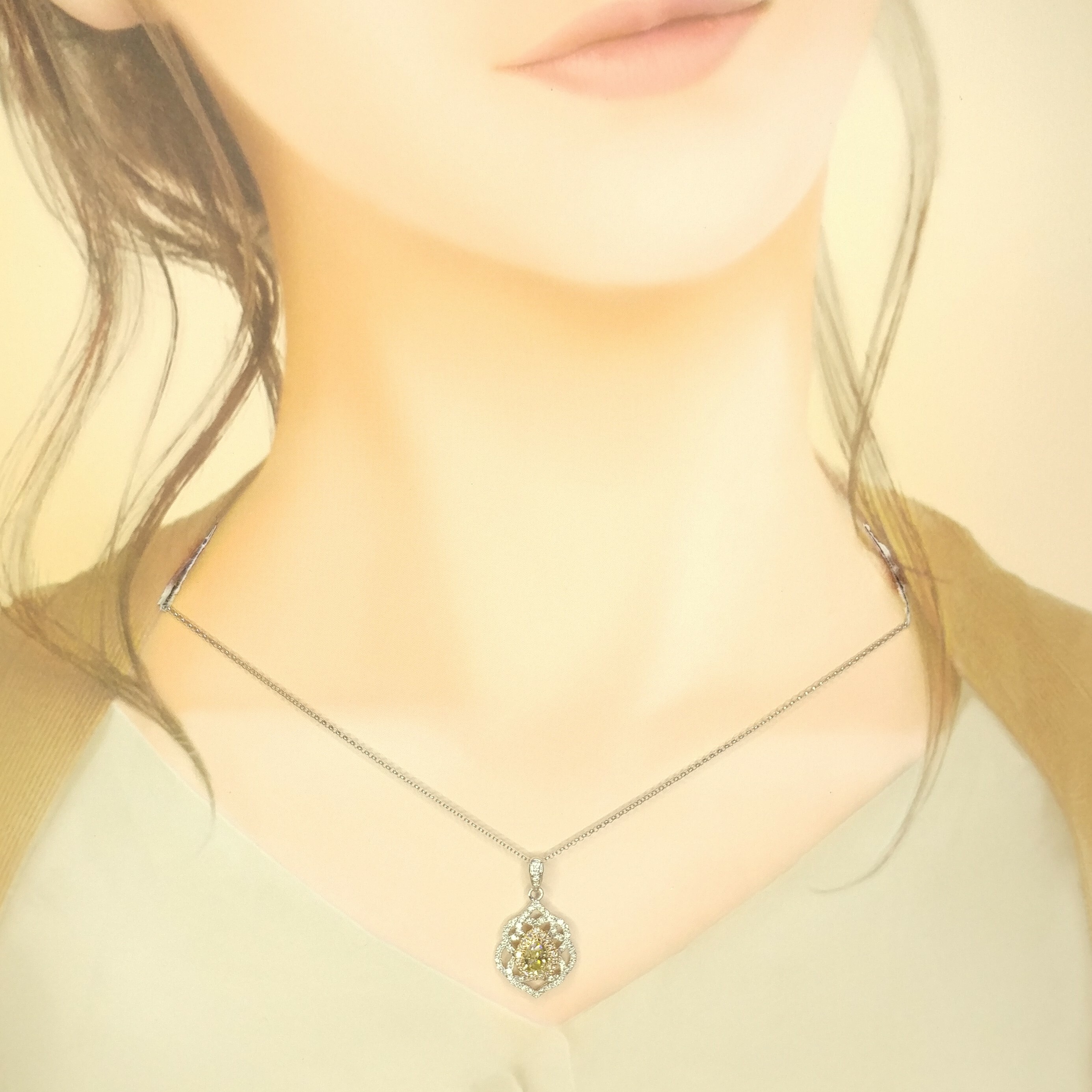 18K Gold 1.24ct Diamond Pendent