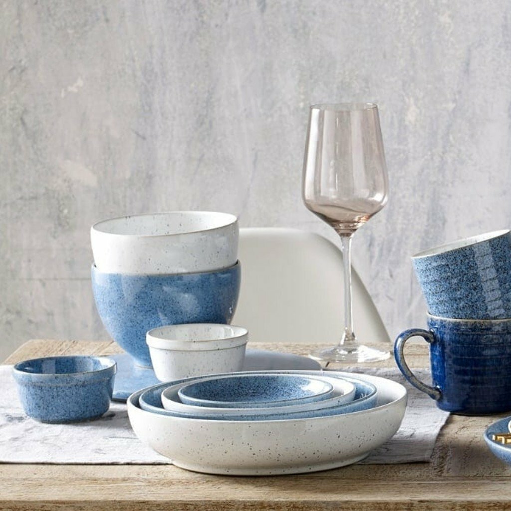 英國 Denby｜藍色藝匠 4色飯碗禮盒 12.5cm