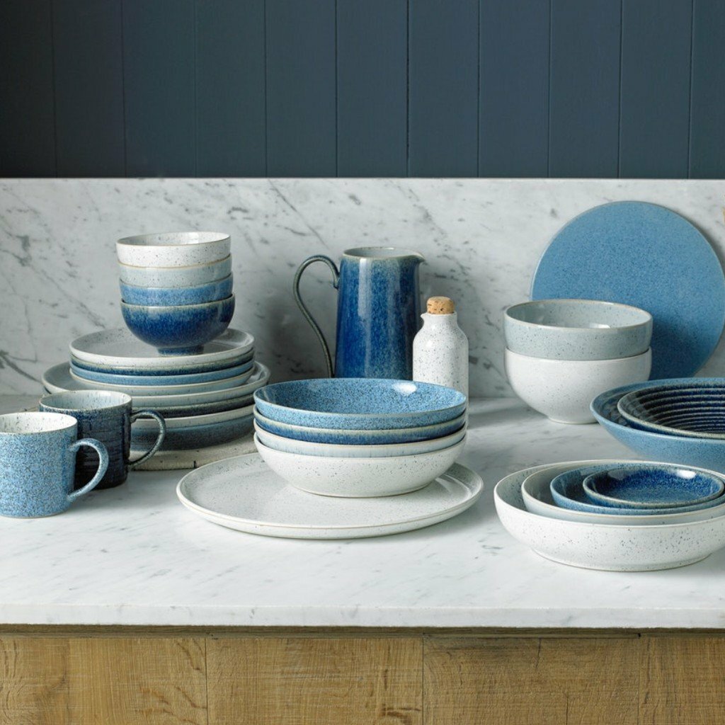 英國 Denby｜藍色藝匠 4色淺碟禮盒