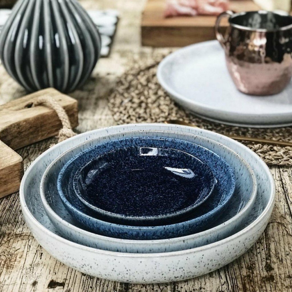 英國 Denby｜藍色藝匠 4色淺碟禮盒