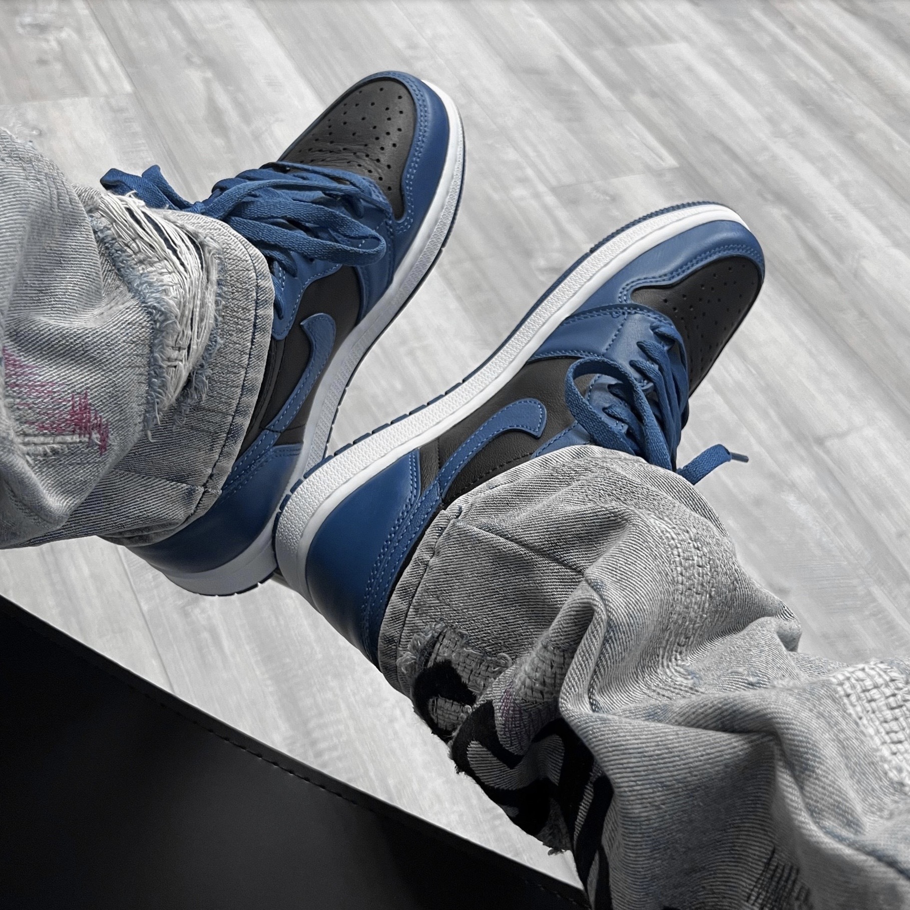 -(A7c)-AIR JORDAN 1 RETR HIGH OG "DARK MARINA BLUE" 黑藍-555088 404