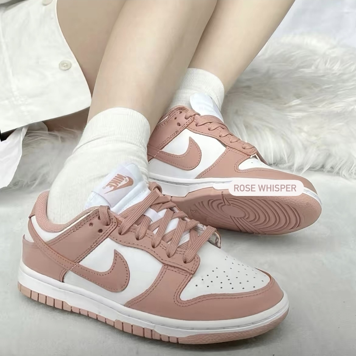 nike dunks rose whisper