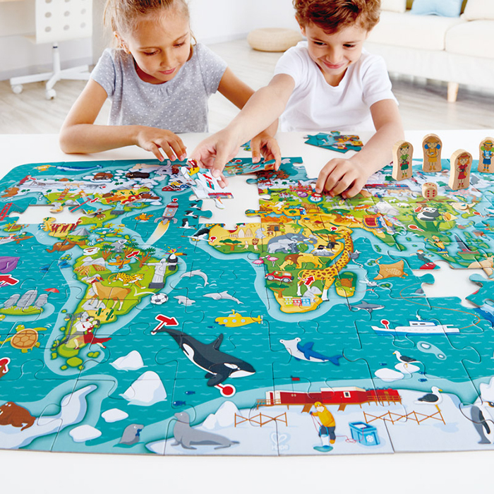 Hape 2-IN-1 World Tour Puzzle And Game, E1626