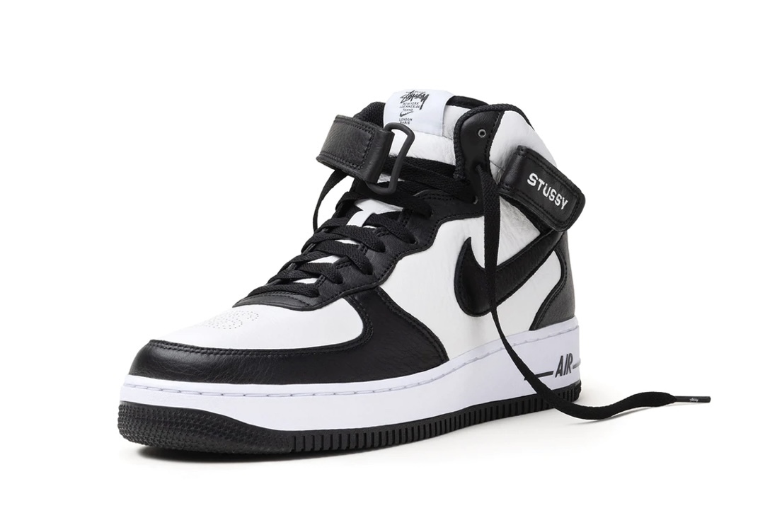 Stussy × Nike Air Force 1 Mid 經典休閒蛇紋黑白男女款