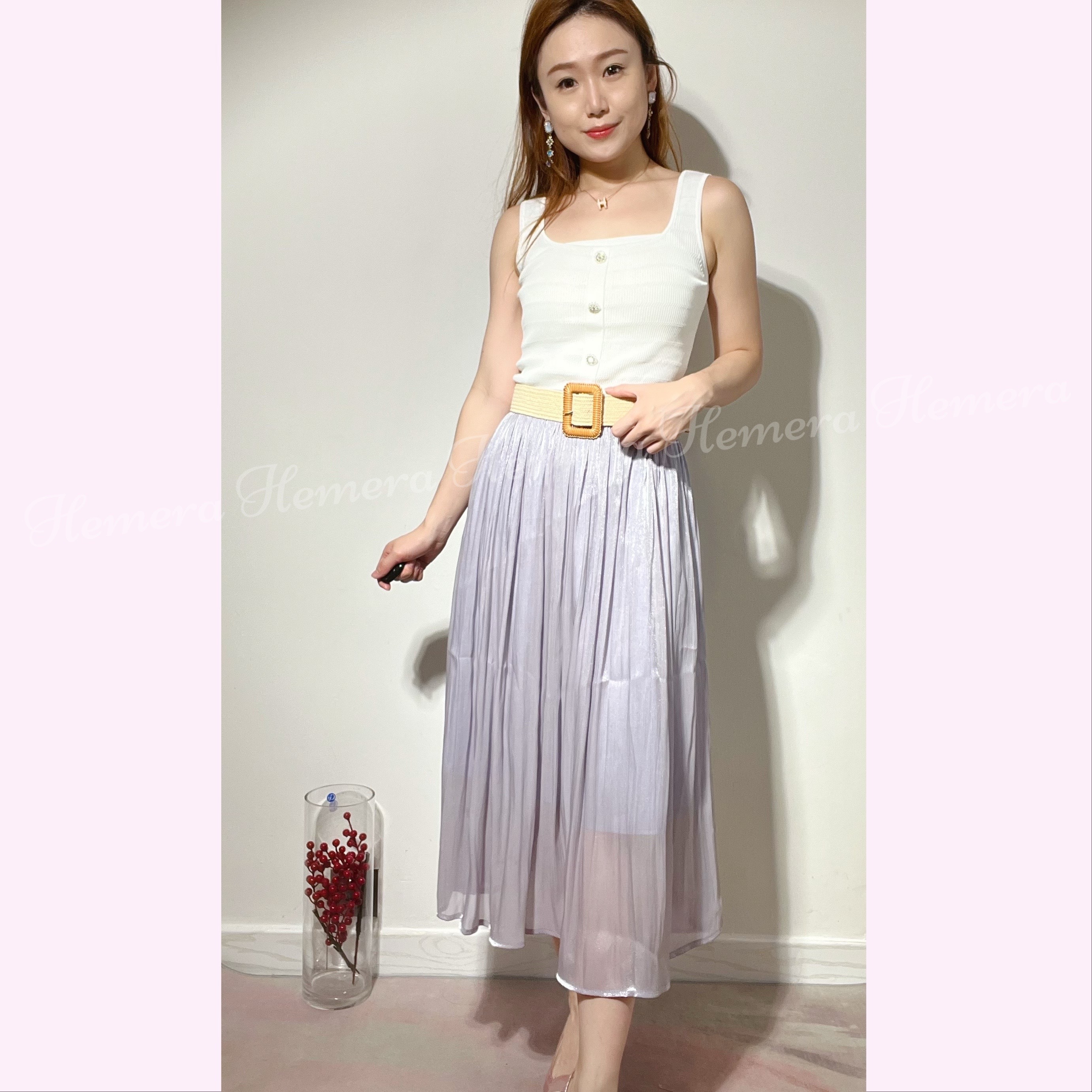 In stock:  SKIRT SK22S0537PL