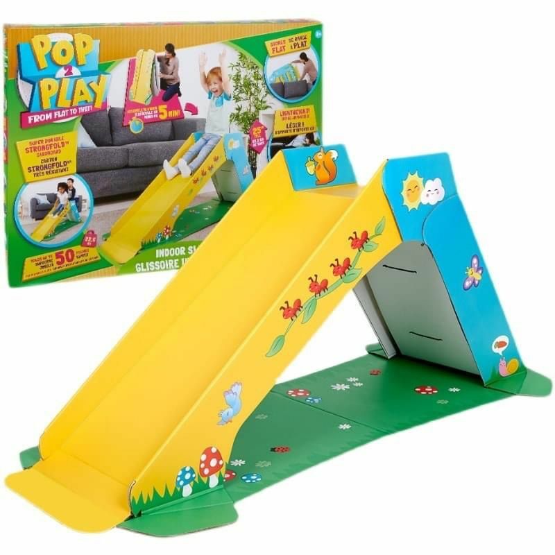 【*只限門市取貨】 Pop2Play美國紙板王 - 室內滑梯 (黃色滑梯 )
