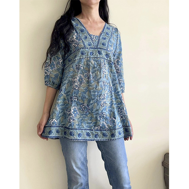 梔子花開 琉璃藍 Zoe Top