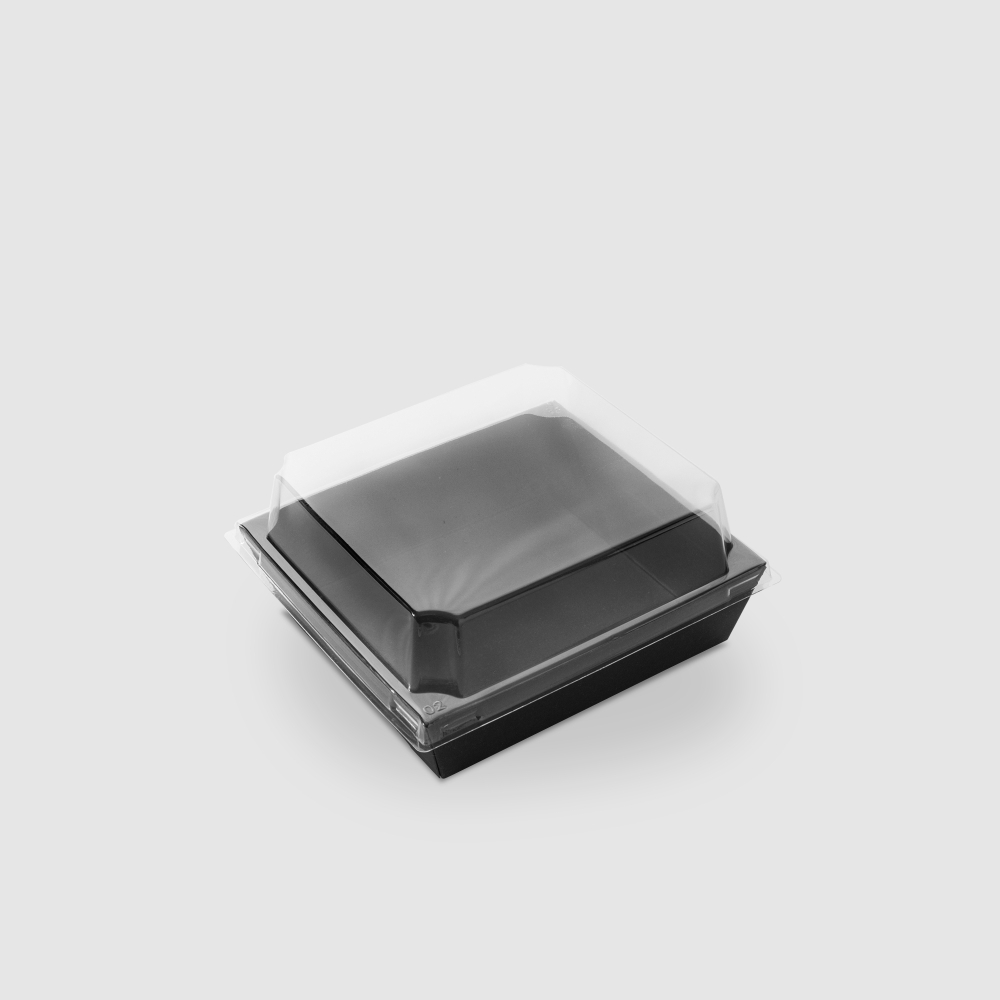 透明輕食盒 黑色 2號
