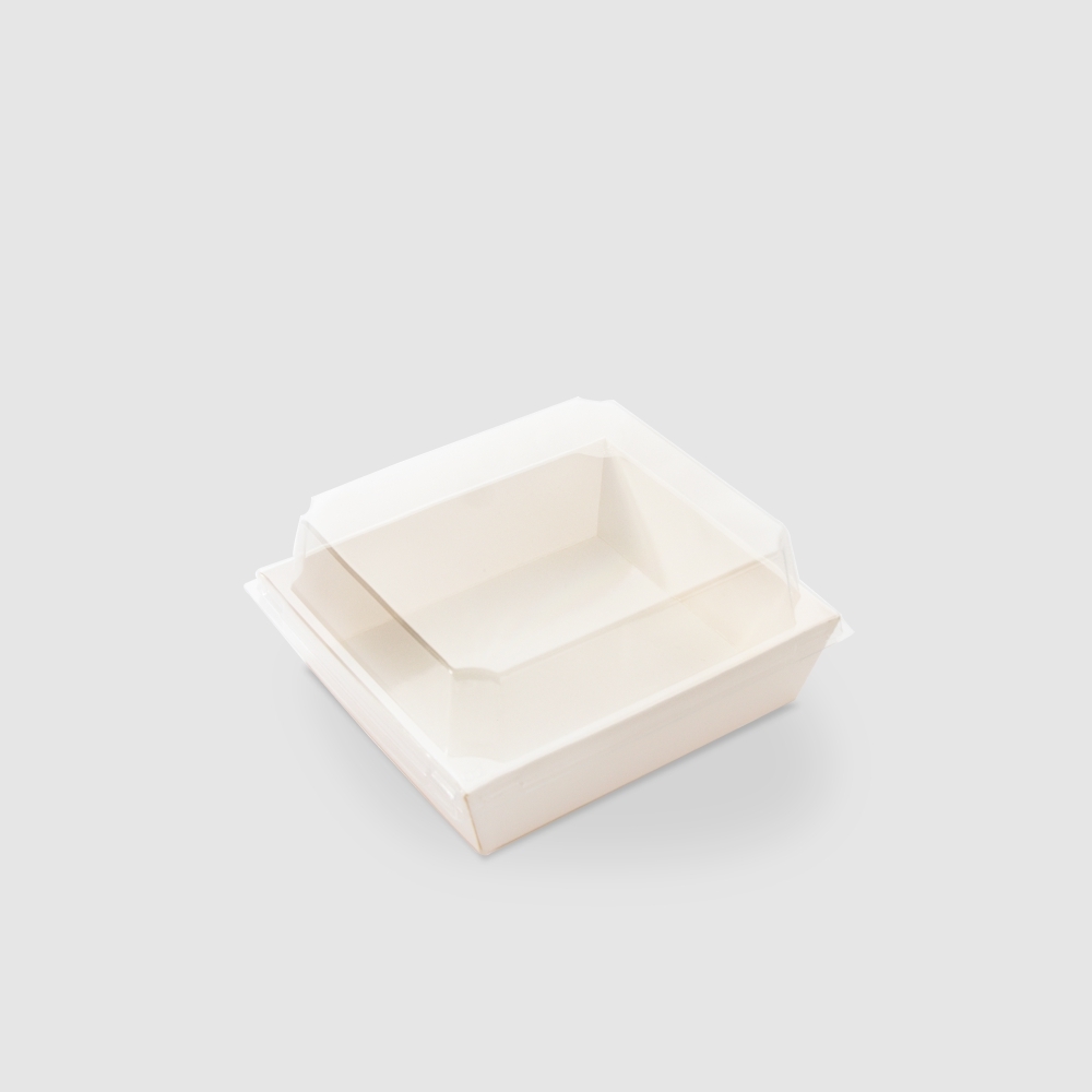 透明輕食盒 白色 2號