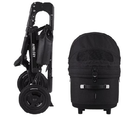 日本AirBuggy Dome3 Large 高級寵物手推車 20kg - 黑色 Earth Black