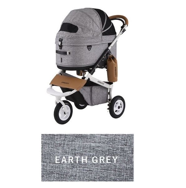 日本AirBuggy Dome3 Large 高級寵物手推車 20kg - 灰色 Earth Grey