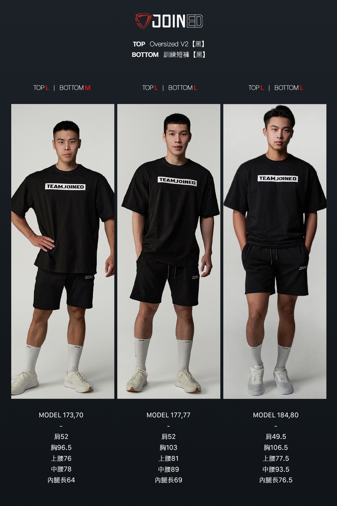 joined oversized comparison