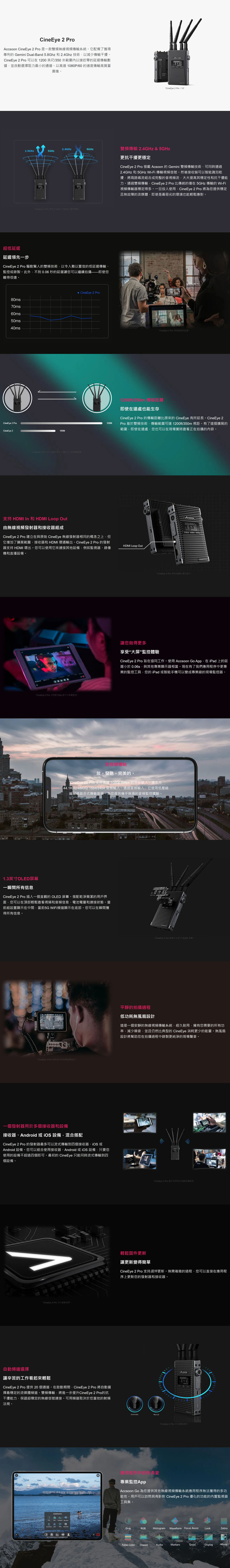 Accsoon【CineEye 2 Pro】4K 雙頻高畫質無線圖傳遠距離一發四收超低