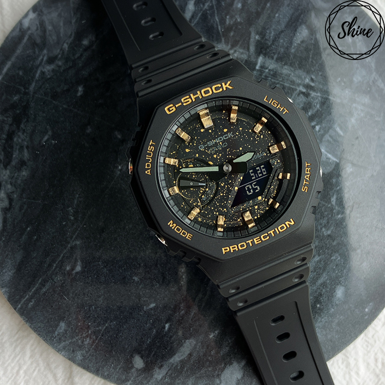 [藝術系列] GA-2100-1A1 手繪金色面板 配金色12刻度+錶殼字