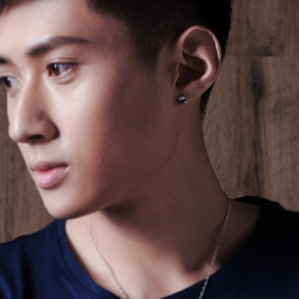 百獸之王 老虎耳環 925純銀耳環