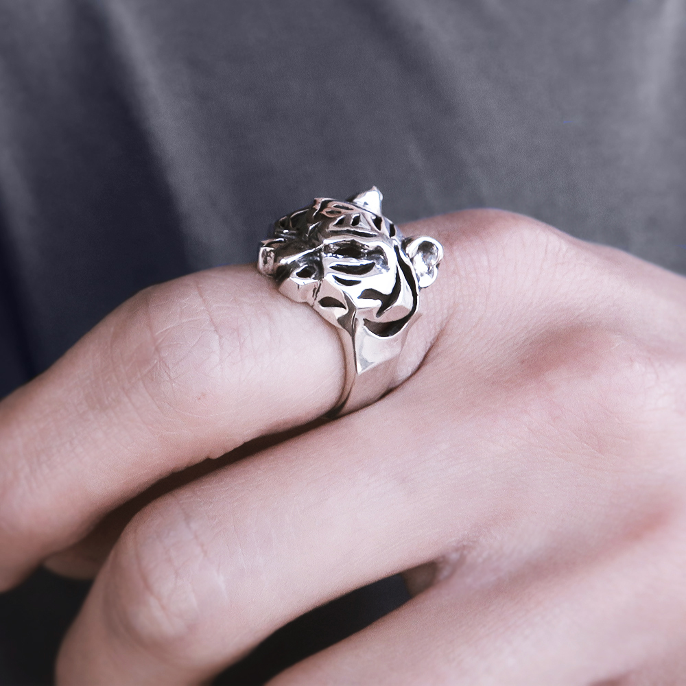 百獸之王 老虎銀戒 手工純銀戒指