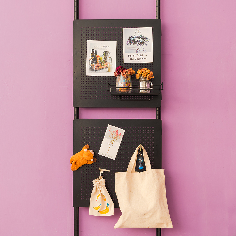 台灣 Dayneeds｜二代 頂天立地烤漆收納架 搭45X45沖孔平面網2片 (贈沖孔掛勾)