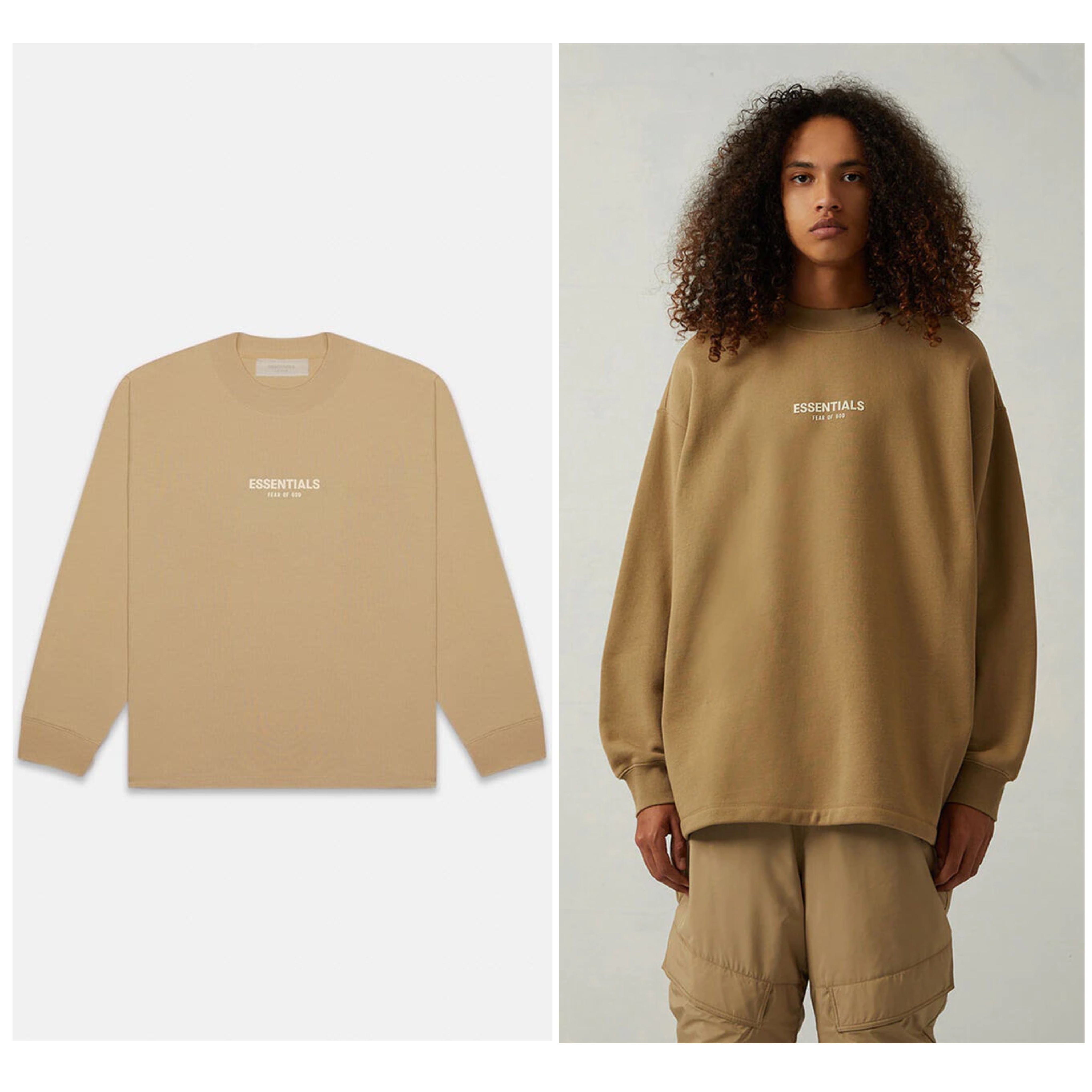 2022SS FEAR OF GOD ESSENTIALS RELAXED CREWNECK 大LOGO 寬版 大學T