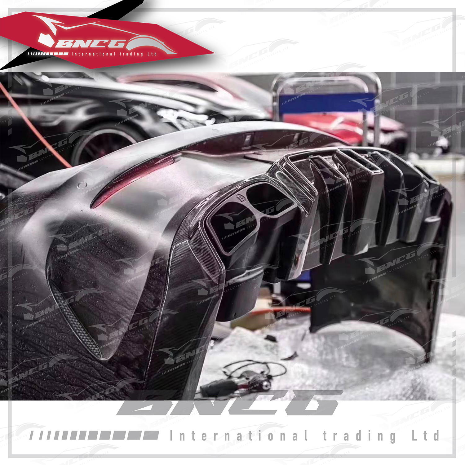 賓士 Benz E Class W238 改裝 卡夢 碳纖維 外觀件 空力套件 巴博斯款 後下巴 後導流 含支架 尾飾管