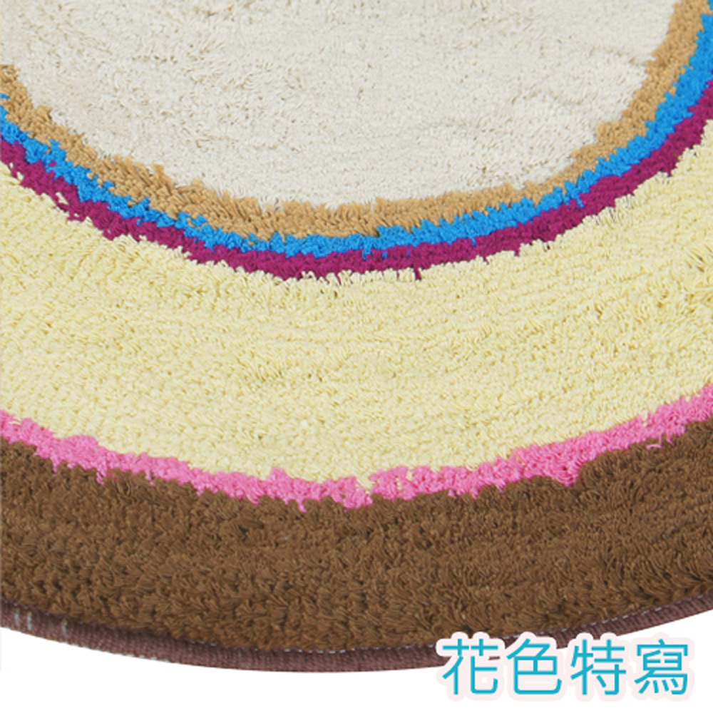 RAINBOW圓型純棉踏墊(60x60cm)_咖米色
