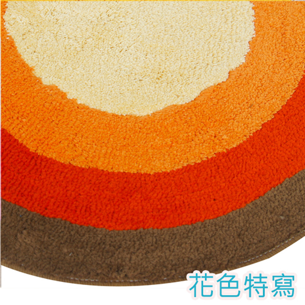 RAINBOW圓型純棉踏墊(60x60cm)_咖紅色