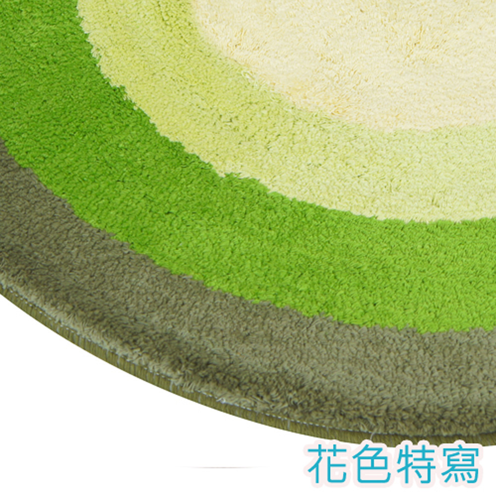 RAINBOW圓型純棉踏墊(60x60cm)_抹綠色
