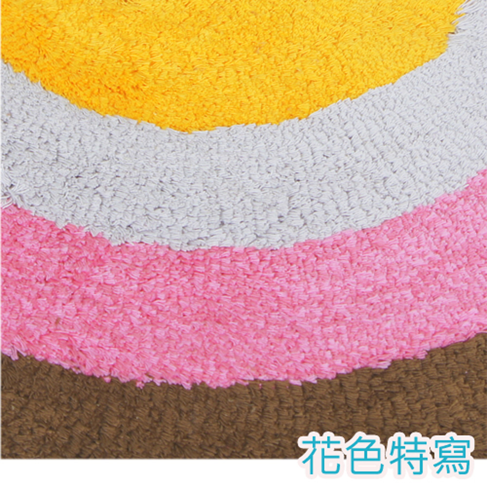RAINBOW圓型純棉踏墊(60x60cm)_棕黃色