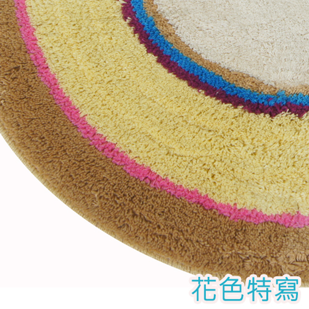 RAINBOW圓型純棉踏墊(60x60cm)_棕米色