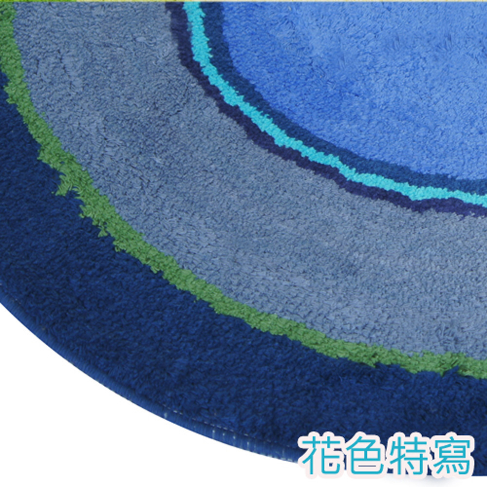 RAINBOW圓型純棉踏墊(60x60cm)_藍綠色