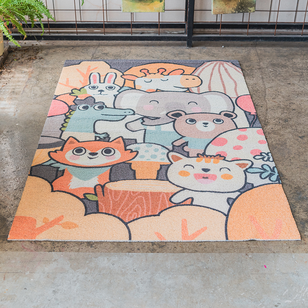 台灣 Dayneeds｜療癒卡通動物系列絲圈地墊 100x120cm