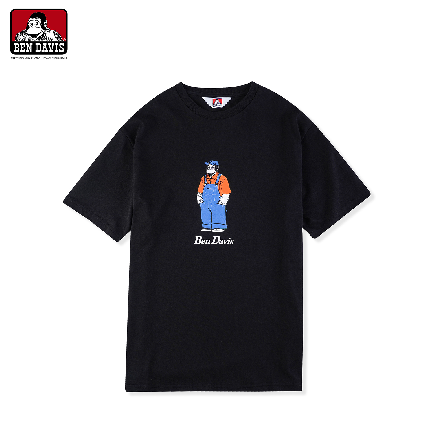 【 BEN DAVIS | 吊帶褲猿人圖短TEE - 3色 】