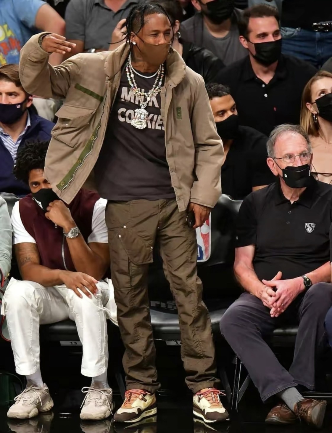 Travis Scott x NIKE AIR MAX 1聯名限定 倒勾 卡其棕/土星金 男女同款