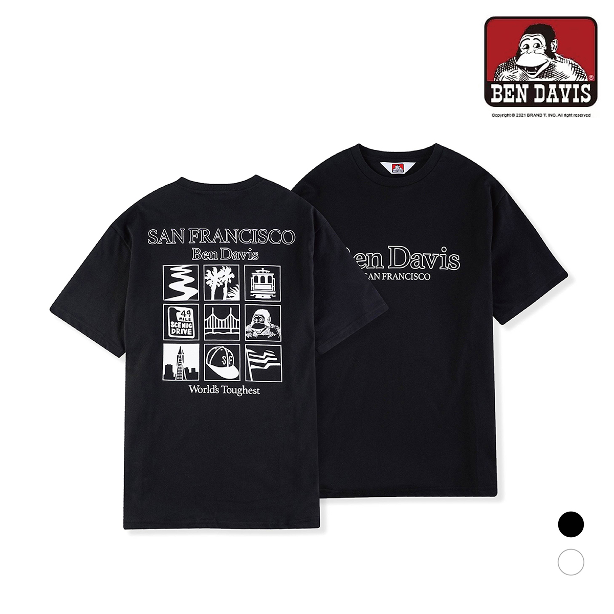 【 BEN DAVIS | 背面九宮格圖短TEE - 2色 】