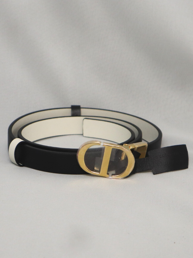 30 Montaigne Reversible Belt Black and Latte Smooth Calfskin, 20