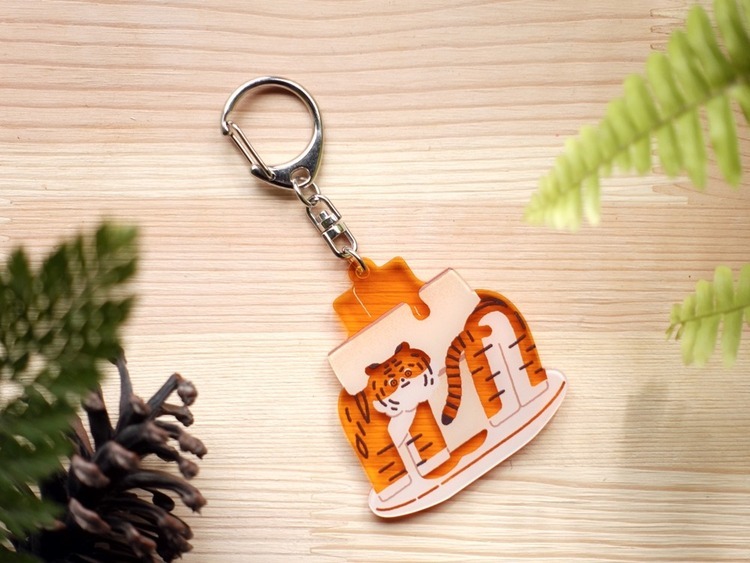 小黃間｜絕版｜壓克力鑰匙圈｜奶油虎舒芙蕾