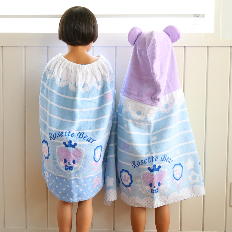 【日本Mother Garden】Rosette Bear 連帽浴巾-經典款 100CM