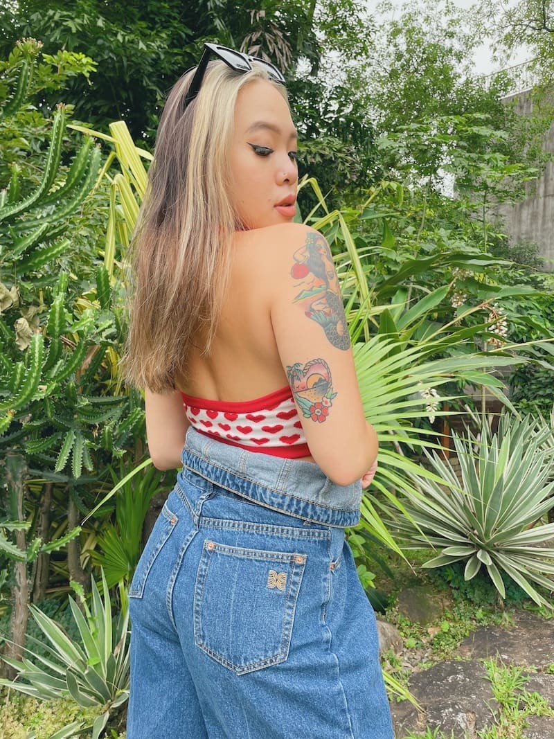 復古愛心繞頸背心