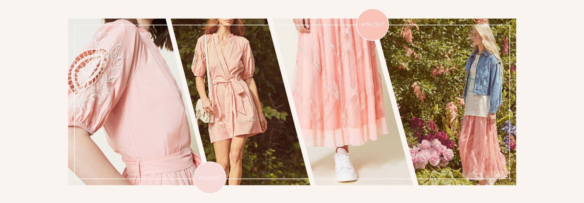 ／清新的淡粉紅色和帶點空氣感的棉花糖藍／