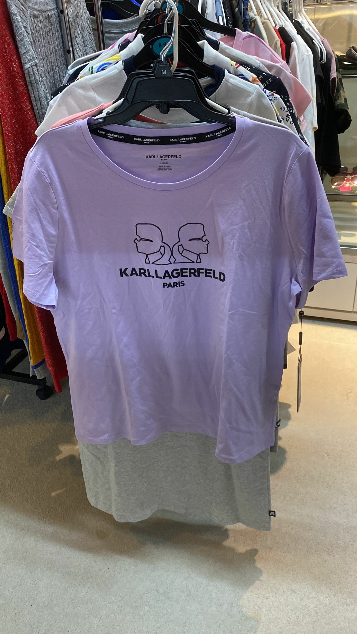 [S] KARL LAGERFELD DOUBLEKARL HEAD TEE, PASTEL LILAC, L1WH0069-PLI (SKL142)