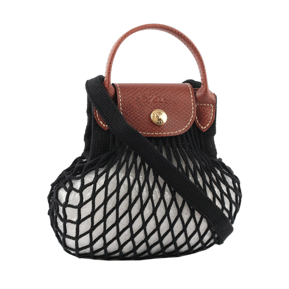 【LONGCHAMP】XS號 LE PLIAGE FILET 二用漁網包(黑色)