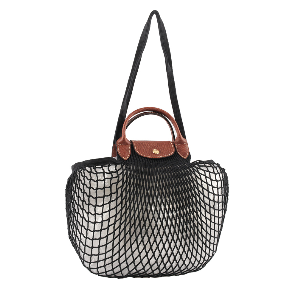 【LONGCHAMP】LE PLIAGE FILET 二用漁網包(黑色)