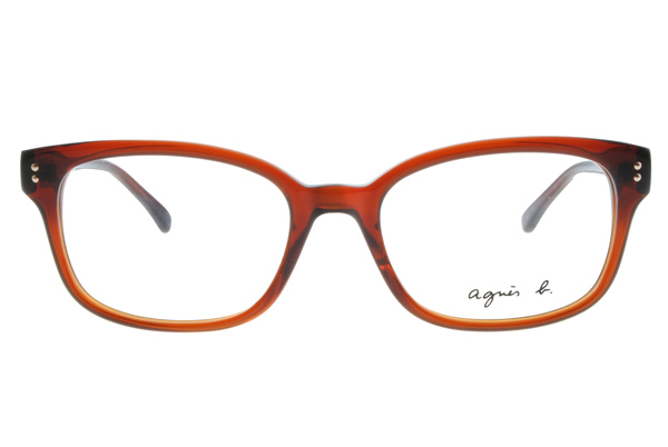 【agnes b.】ABP225 Y03 愛戀小紅心LOGO款 方框光學眼鏡