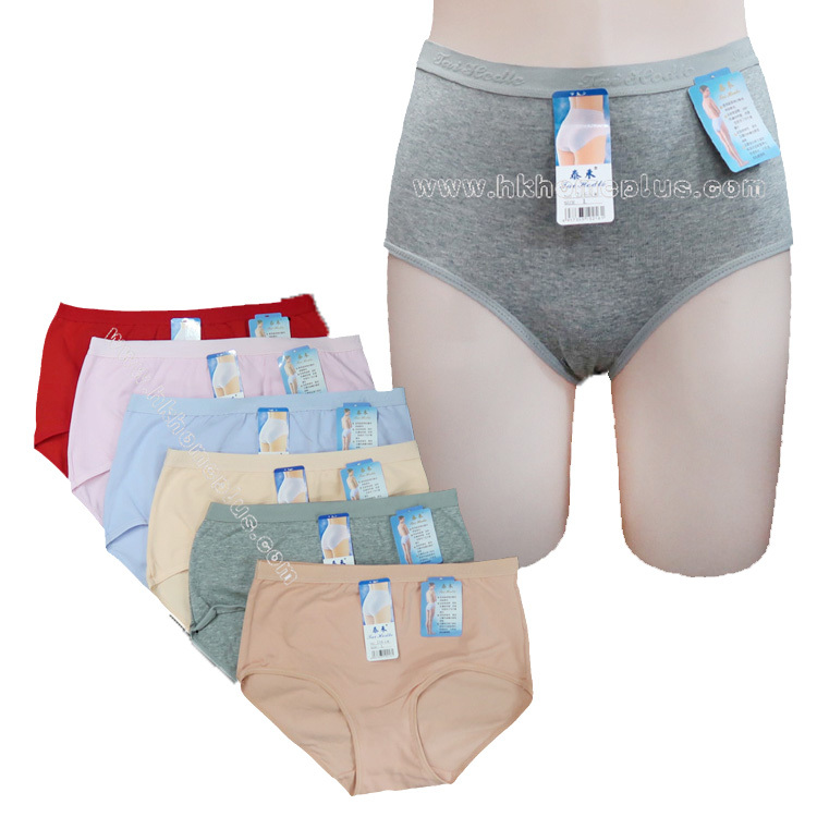 4條裝 泰禾: 女裝中腰素色內褲 (L-XXL碼)