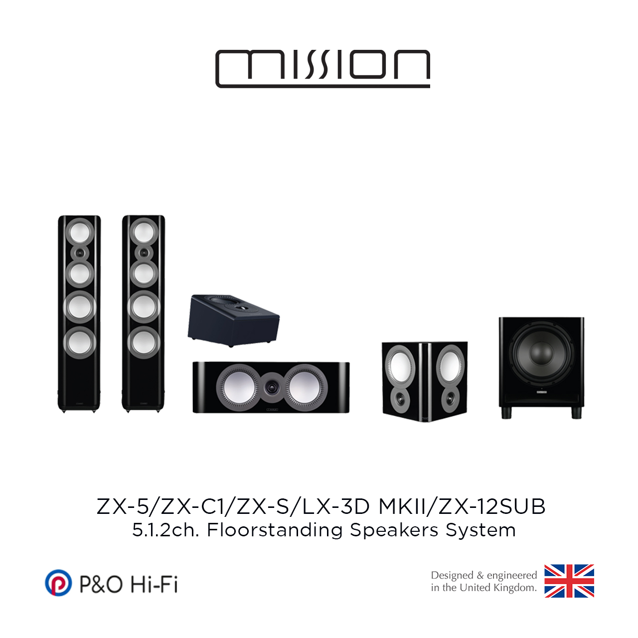 5.1.2 ch. Floorstanding Speakers System(Mission ZX-5/ZX