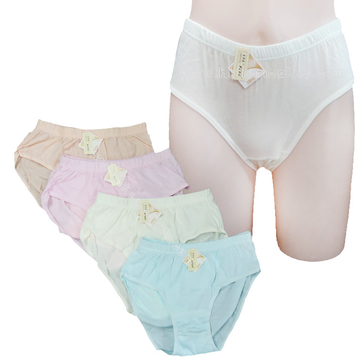 6條裝 喜夢婷: 女裝中腰素色內褲 (L-XXL碼)