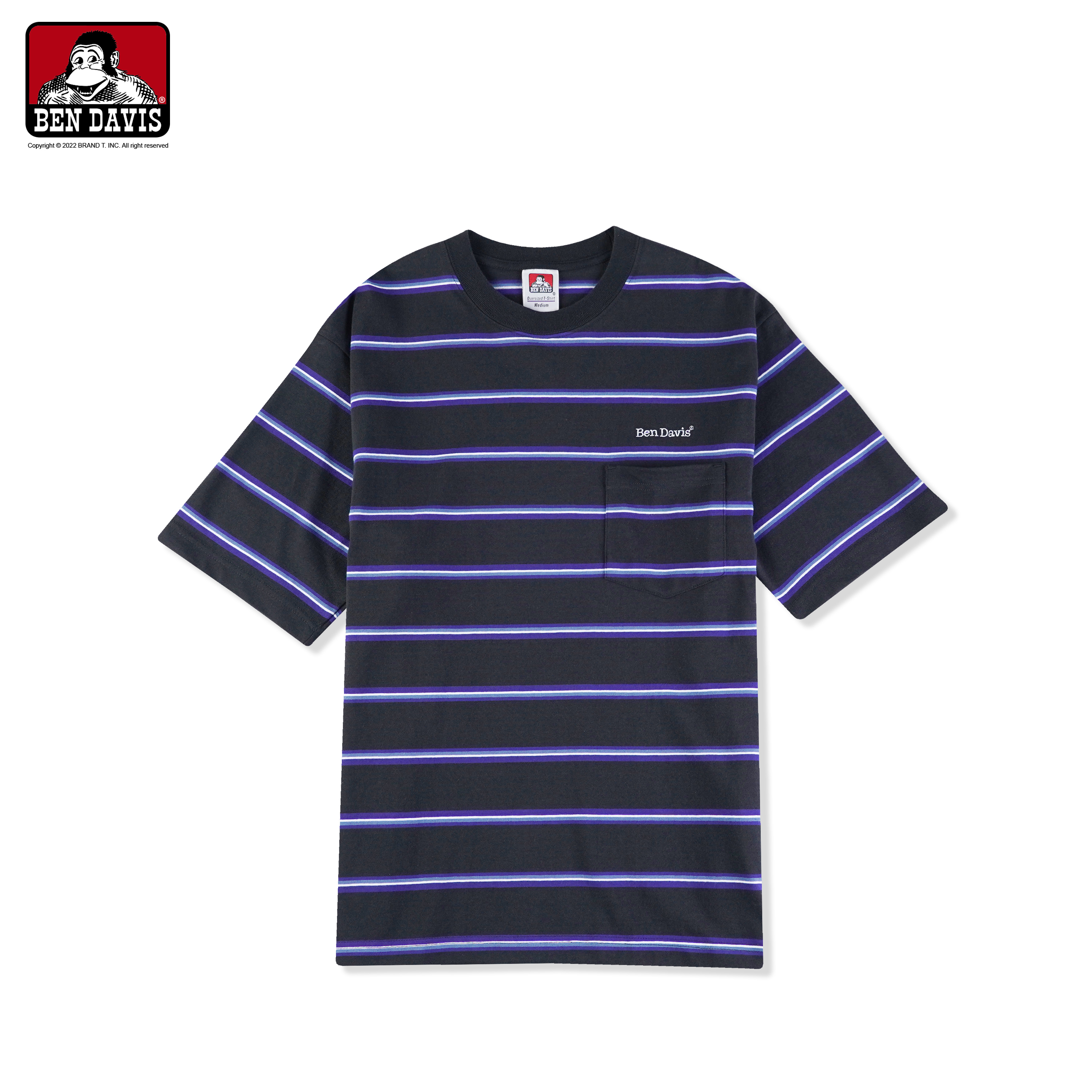 【 BEN DAVIS | 口袋條紋寬鬆短TEE - 3色 】