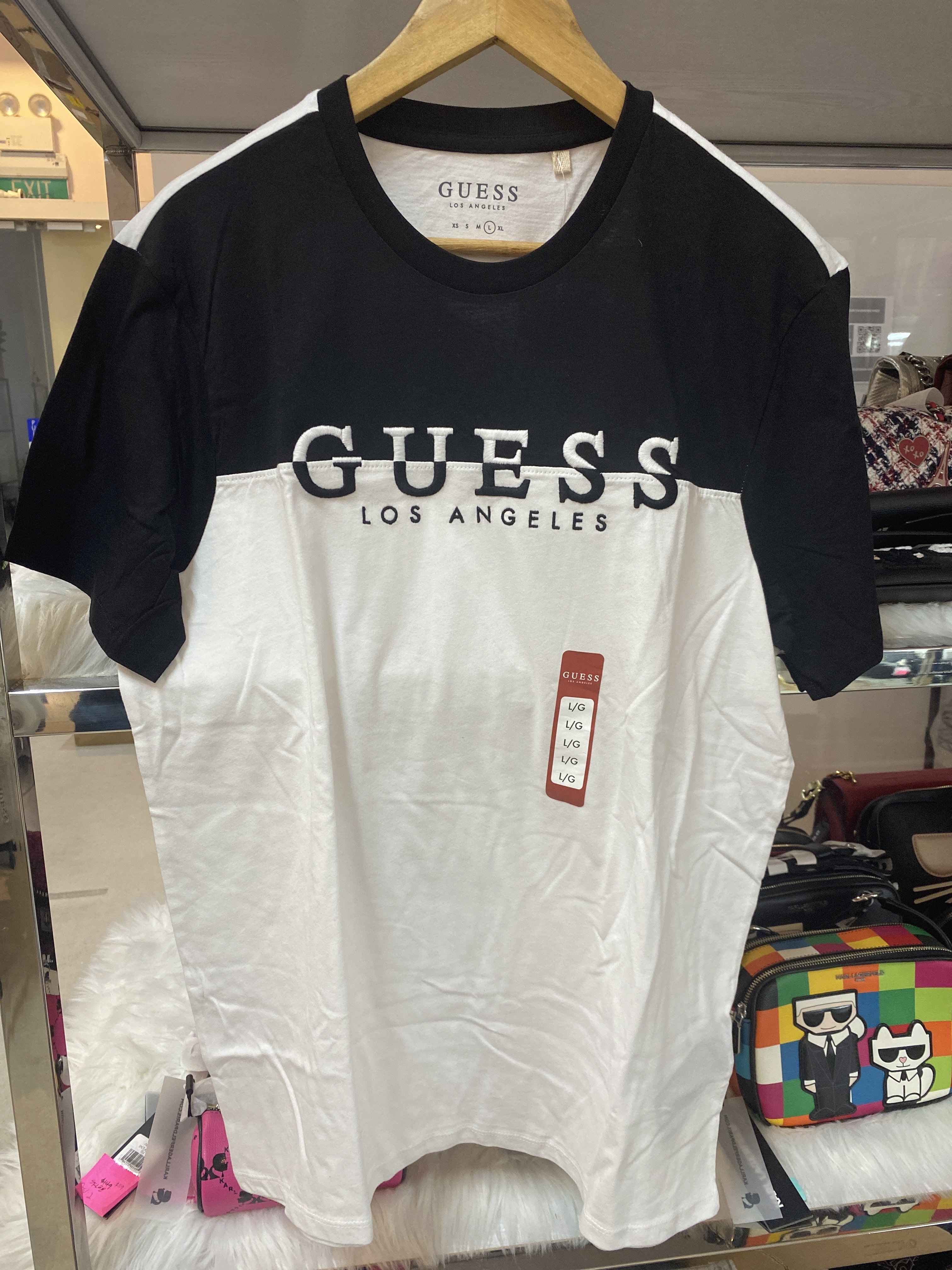 [S] GUESS DAVION LOGO CREW TEE, X1OI08RAK90, JET BLACK [FINAL SALE] (SGU25)
